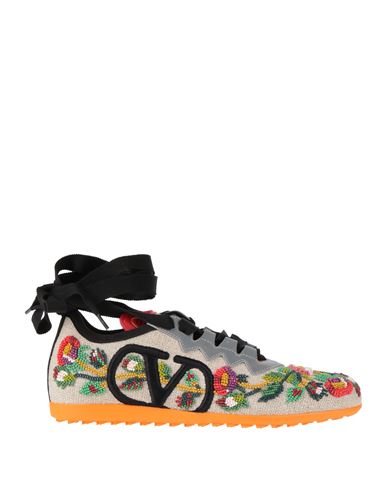 Valentino Garavani Woman Sneakers Off White Size 8 Textile Fibers In Multi