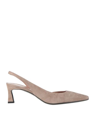 Pollini Woman Pumps Taupe Size 9.5 Leather In Gray