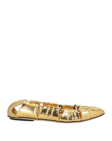 Chloé Woman Ballet Flats Gold Size 7 Leather