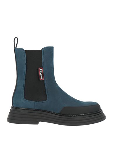 Pollini Woman Ankle Boots Blue Size 9 Leather