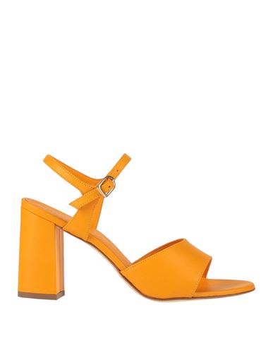 Bervicato Woman Sandals Mandarin Size 8 Leather In Orange