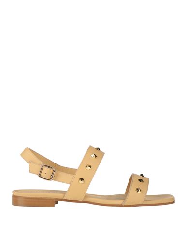 Bervicato Woman Sandals Apricot Size 8 Leather In Neutral