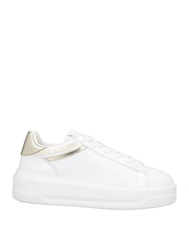 Love Moschino Woman Sneakers White Size 8 Leather