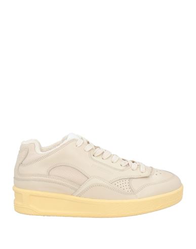 Jil Sander Woman Sneakers Beige Size 11 Leather, Textile Fibers In Neutral