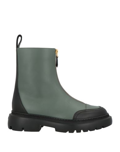 Bally Woman Ankle Boots Sage Green Size 7.5 Leather In Green