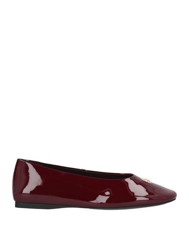 Christian Lacroix Woman Ballet Flats Burgundy Size 8 Cow Leather In Brown