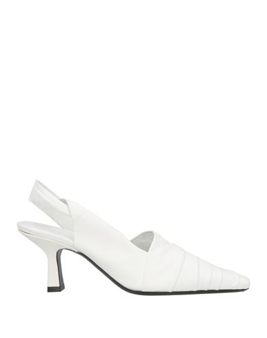 Khaite Woman Pumps White Size 8 Leather In Transparent