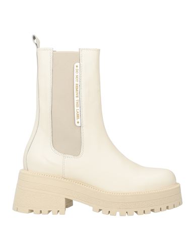 Méliné Woman Ankle Boots Ivory Size 7 Leather In White