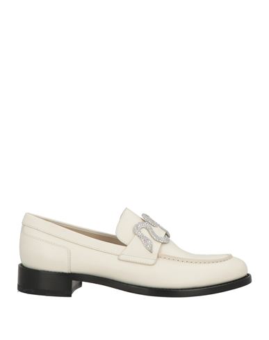 René Caovilla Rene' Caovilla Woman Loafers Ivory Size 7.5 Calfskin In White