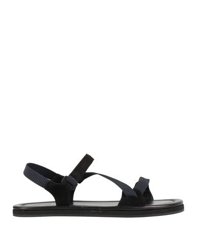 Khaite Woman Sandals Midnight Blue Size 8 Leather, Textile Fibers In Blue