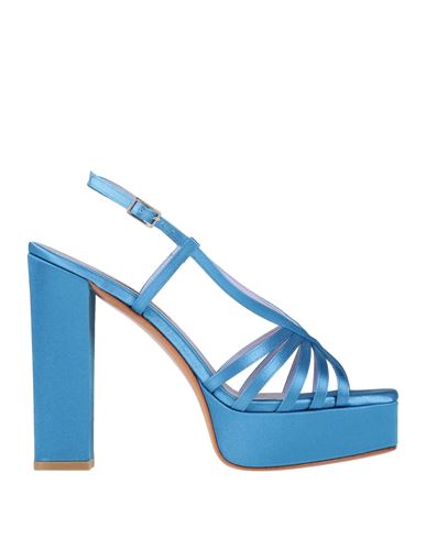 Albano Woman Sandals Azure Size 5 Textile Fibers In Animal Print