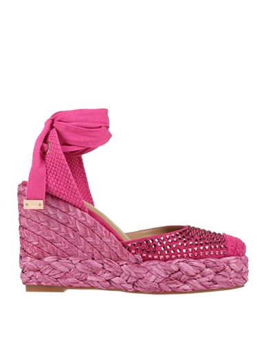 Alma En Pena . Woman Espadrilles Fuchsia Size 8 Leather In Pink