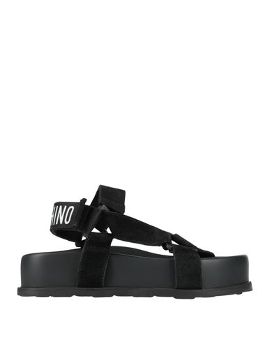 Moschino Woman Sandals Black Size 8 Leather In Black