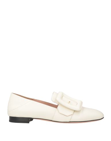 Bally Woman Loafers Cream Size 9.5 Goat Skin In White