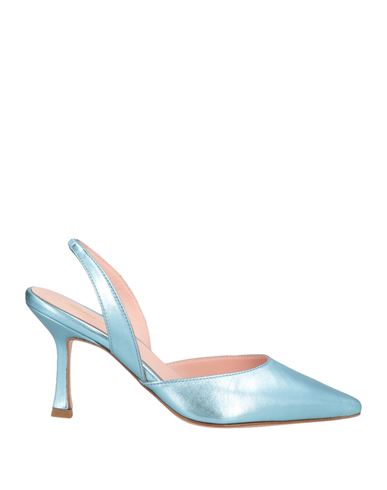 Anna F . Woman Pumps Sky Blue Size 7 Leather