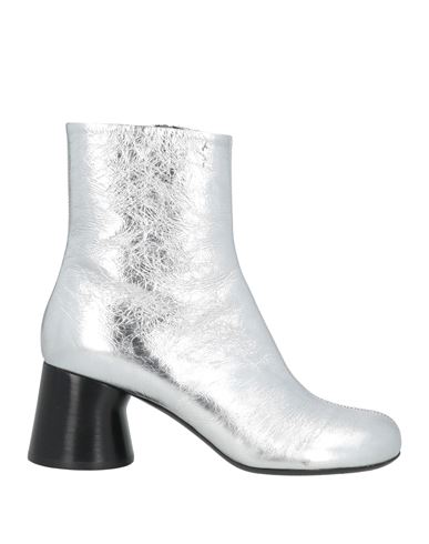 Khaite Woman Ankle Boots Silver Size 7 Leather In Silver