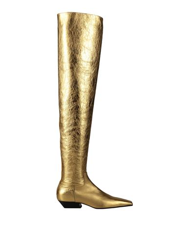 Khaite Woman Boot Gold Size 8 Leather In Gold