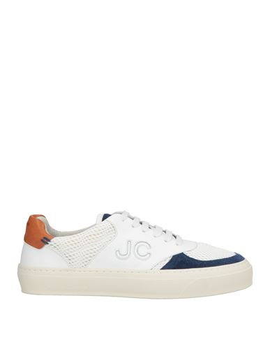 Jacob Cohёn Man Sneakers Navy Size 8 Leather, Textile Fibers In White