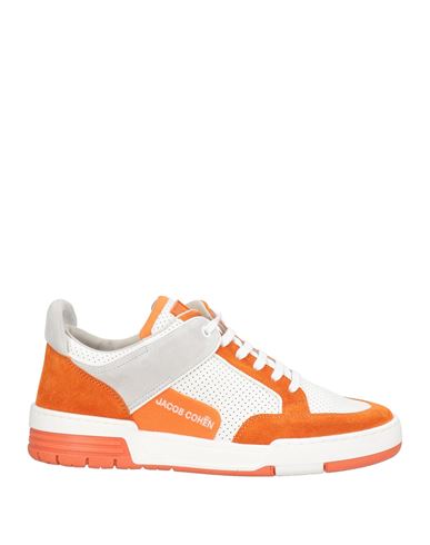 Jacob Cohёn Man Sneakers Orange Size 9 Leather, Textile Fibers In Orange