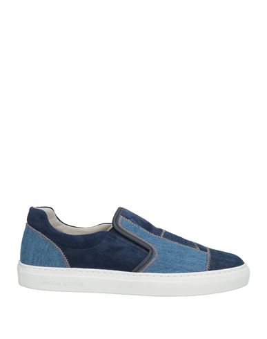 Jacob Cohёn Man Sneakers Blue Size 9 Leather, Textile Fibers In Blue
