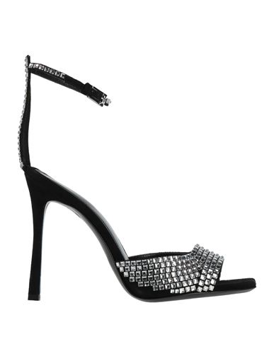 Paciotti Woman Sandals Black Size 8 Leather In Black