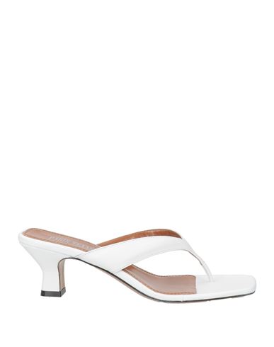 Paris Texas Woman Thong Sandal White Size 7.5 Leather In Multi