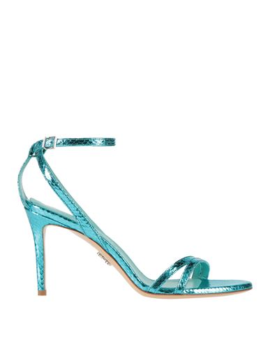 Sergio Levantesi Woman Sandals Turquoise Size 6 Leather In Multi