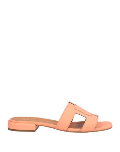 Bervicato Woman Sandals Salmon Pink Size 8 Leather
