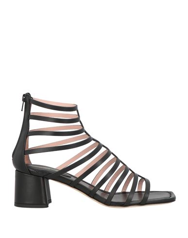 Anna F . Woman Sandals Black Size 6 Leather