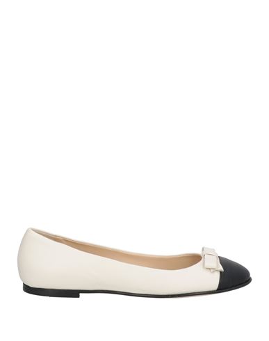 Napoleoni Woman Ballet Flats White Size 7 Leather In Multi