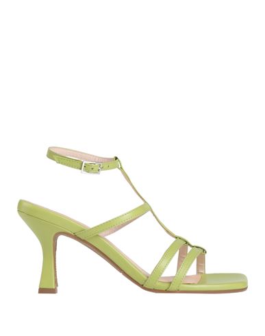 Lorenzo Mari Woman Sandals Light Green Size 8 Leather