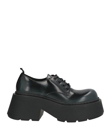 Vic Matie Vic Matiē Woman Lace-up Shoes Charcoal Size 7 Leather In Gray