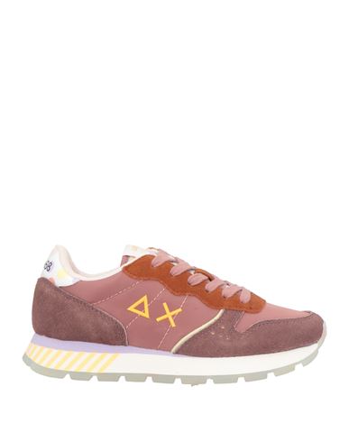 Sun 68 Woman Sneakers Mauve Size 6 Leather, Textile Fibers In Multi