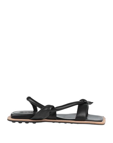 Malloni Woman Sandals Black Size 6 Leather In Multi