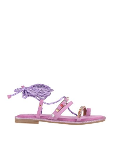 Tosca Blu Woman Thong Sandal Mauve Size 8 Leather In Animal Print