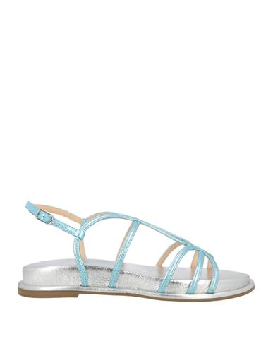 Miss Unique Woman Sandals Azure Size 8 Leather In Multi