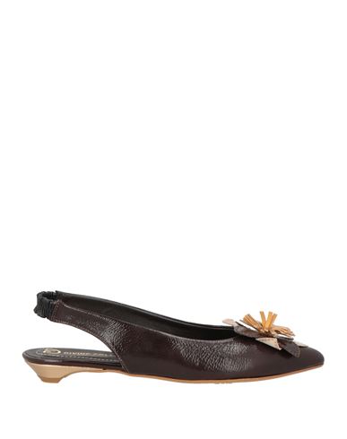 Divine Follie Woman Ballet Flats Dark Brown Size 8 Leather