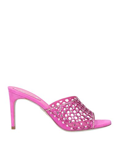 René Caovilla Rene' Caovilla Woman Sandals Magenta Size 8 Leather In Purple