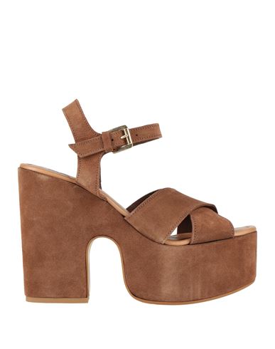 Ph 5.5 Woman Sandals Tan Size 11 Leather In Animal Print