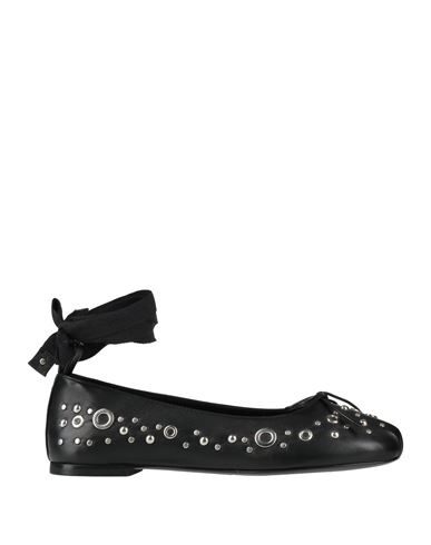 Ba&sh Ba & Sh Woman Ballet Flats Black Size 8 Leather, Synthetisches Material