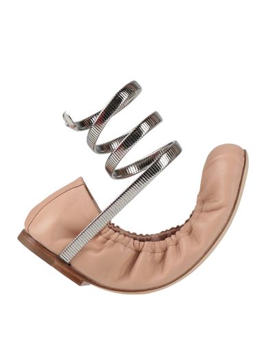 René Caovilla Rene' Caovilla Woman Ballet Flats Blush Size 8 Leather, Metal In Pink