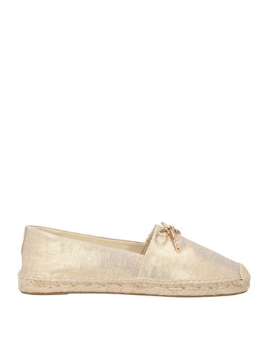 Michael Michael Kors Woman Espadrilles Platinum Size 8 Linen, Cotton In Neutral