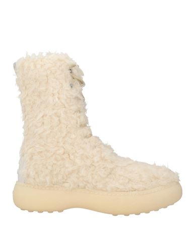 Tod's Woman Ankle Boots Ivory Size 8 Textile Fibers In Neutral