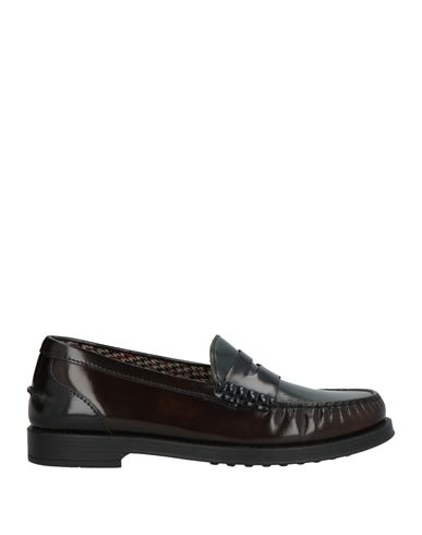 Tod's Woman Loafers Dark Brown Size 8 Leather In Brown