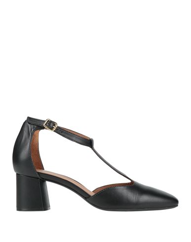 Greige Woman Pumps Black Size 7 Leather