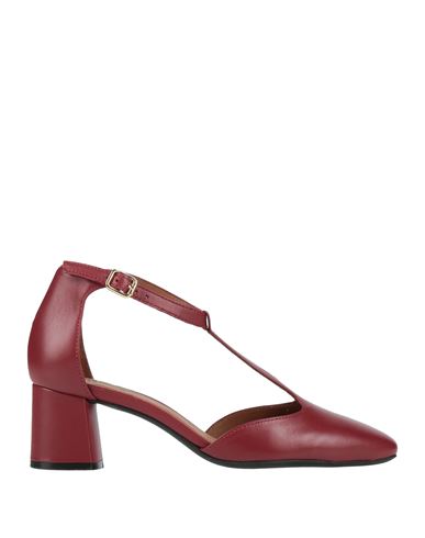 Greige Woman Pumps Brick Size 6.5 Leather In Burgundy