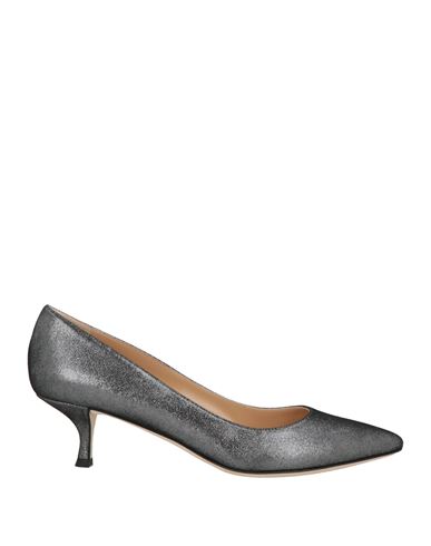 Sergio Rossi Woman Pumps Charcoal Size 5.5 Leather In Gray