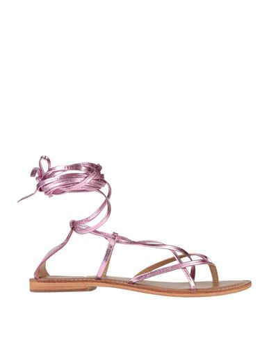 Cb Fusion Woman Thong Sandal Lilac Size 11 Leather In Multi