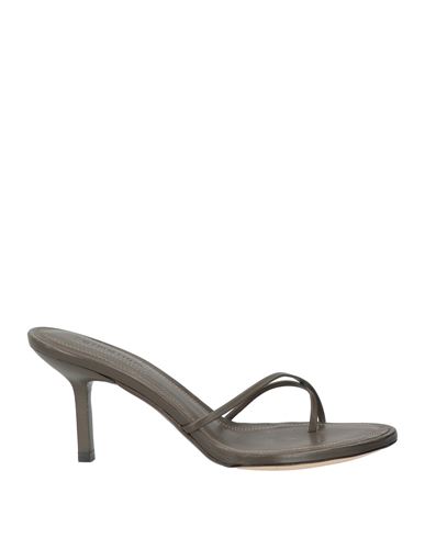 Armarium Woman Thong Sandal Dark Brown Size 7 Leather In Brown