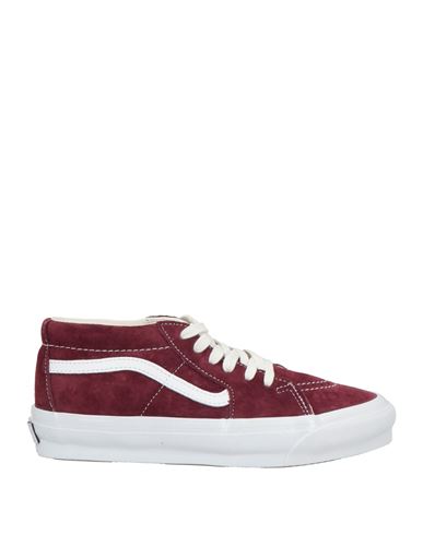 Vans Woman Sneakers Burgundy Size 8 Leather In Red